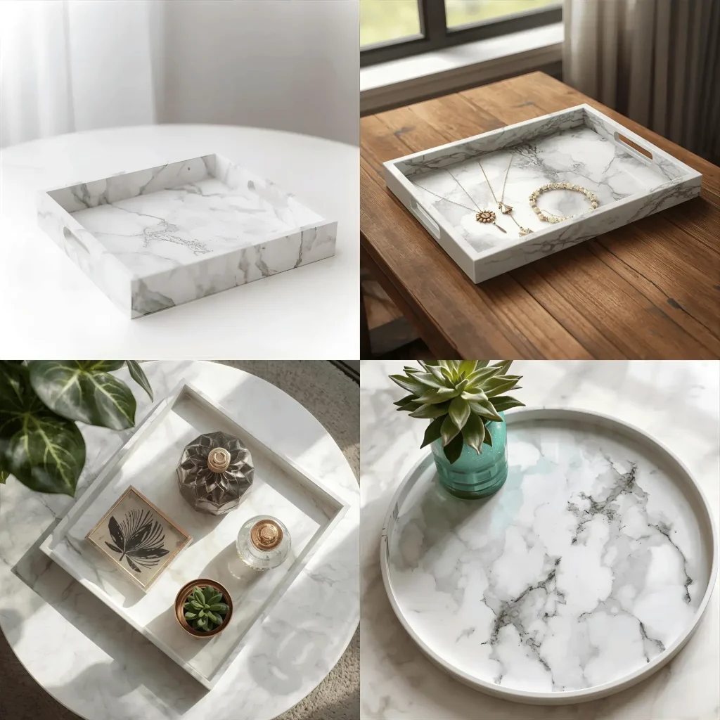 Faux Marble Tray Using Contact Paper