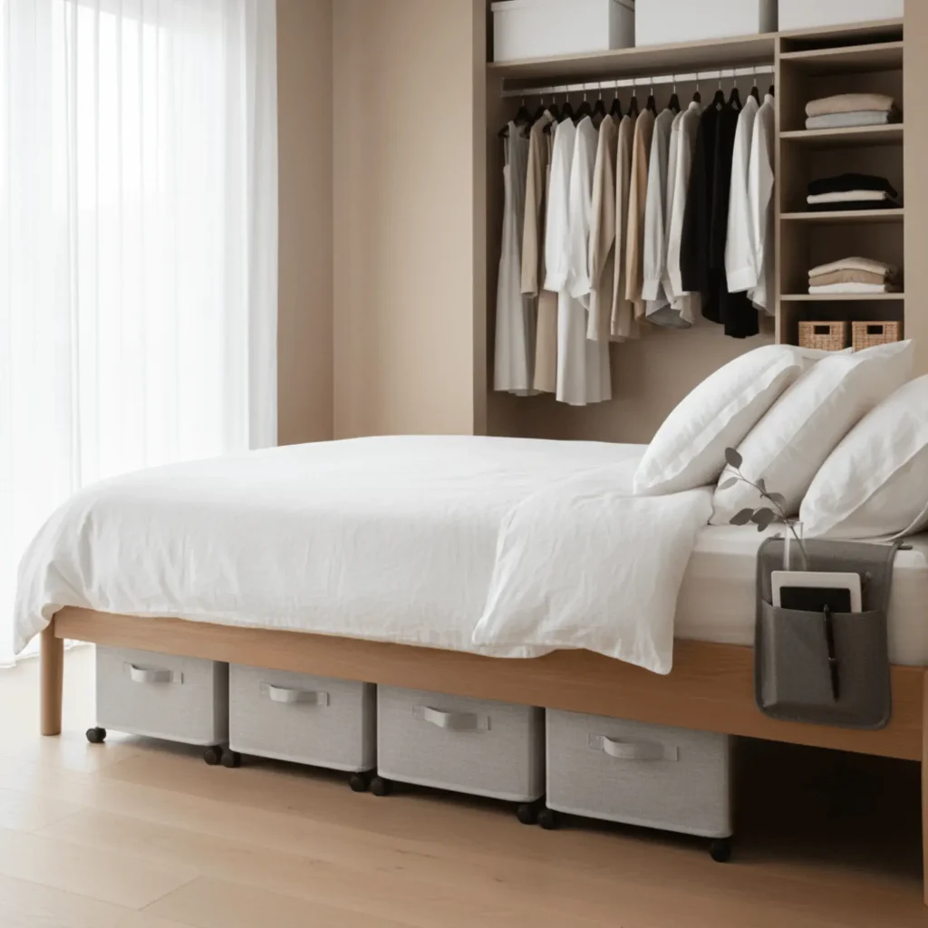 Under-Bed Storage with Rolling Bins