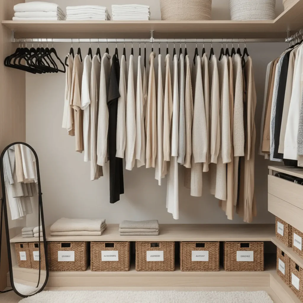 10 Minimalist Storage Ideas organized minimalist closet with matching hangers for decluttering