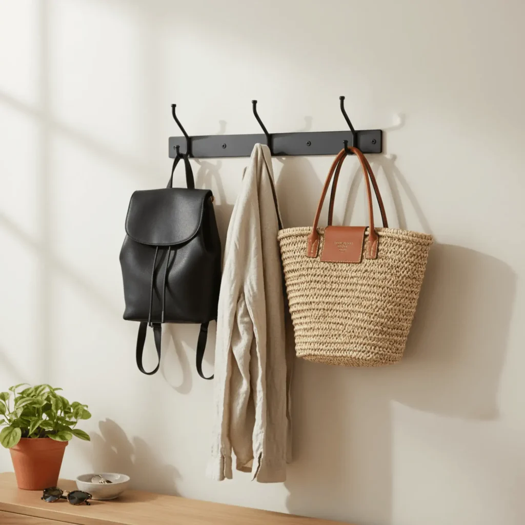 10 Minimalist Storage Ideas simple entryway storage solution with hooks for fast decluttering