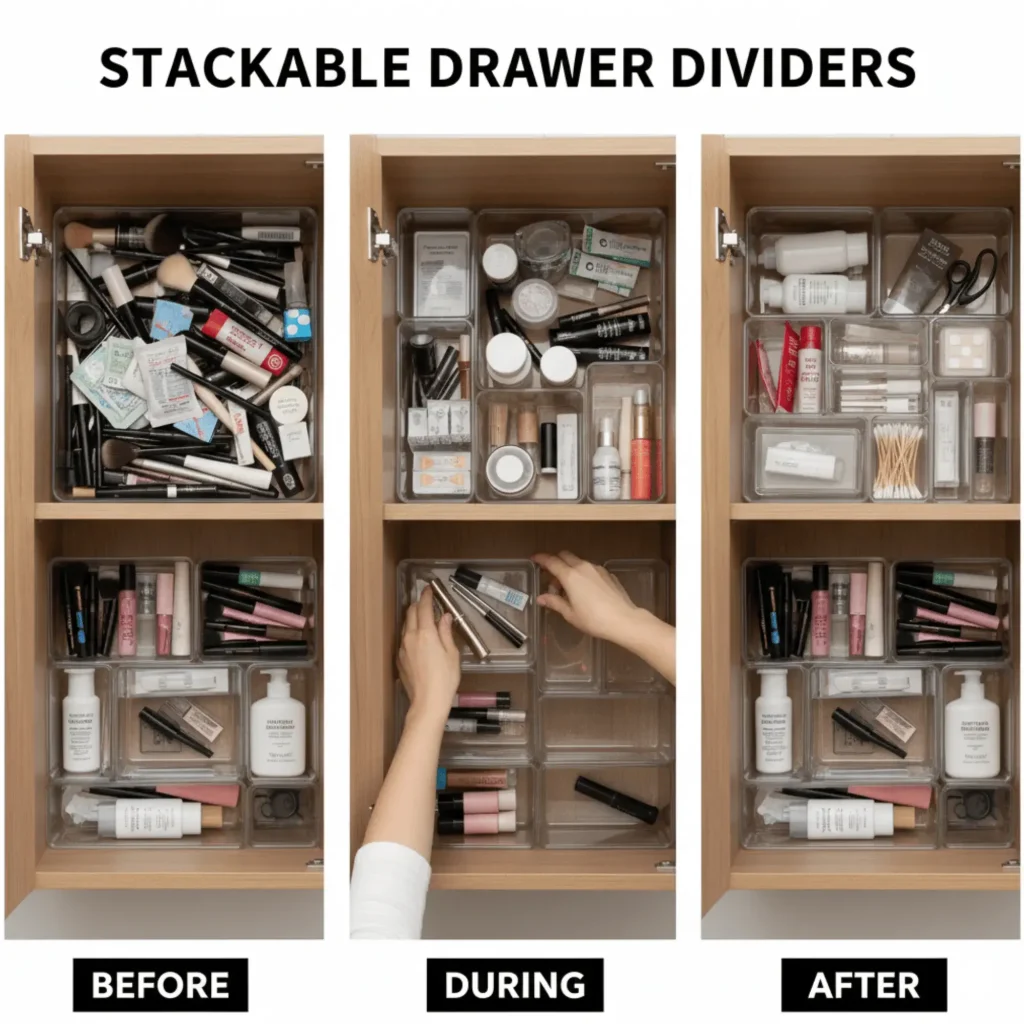 Organize with Stackable Drawer Dividers