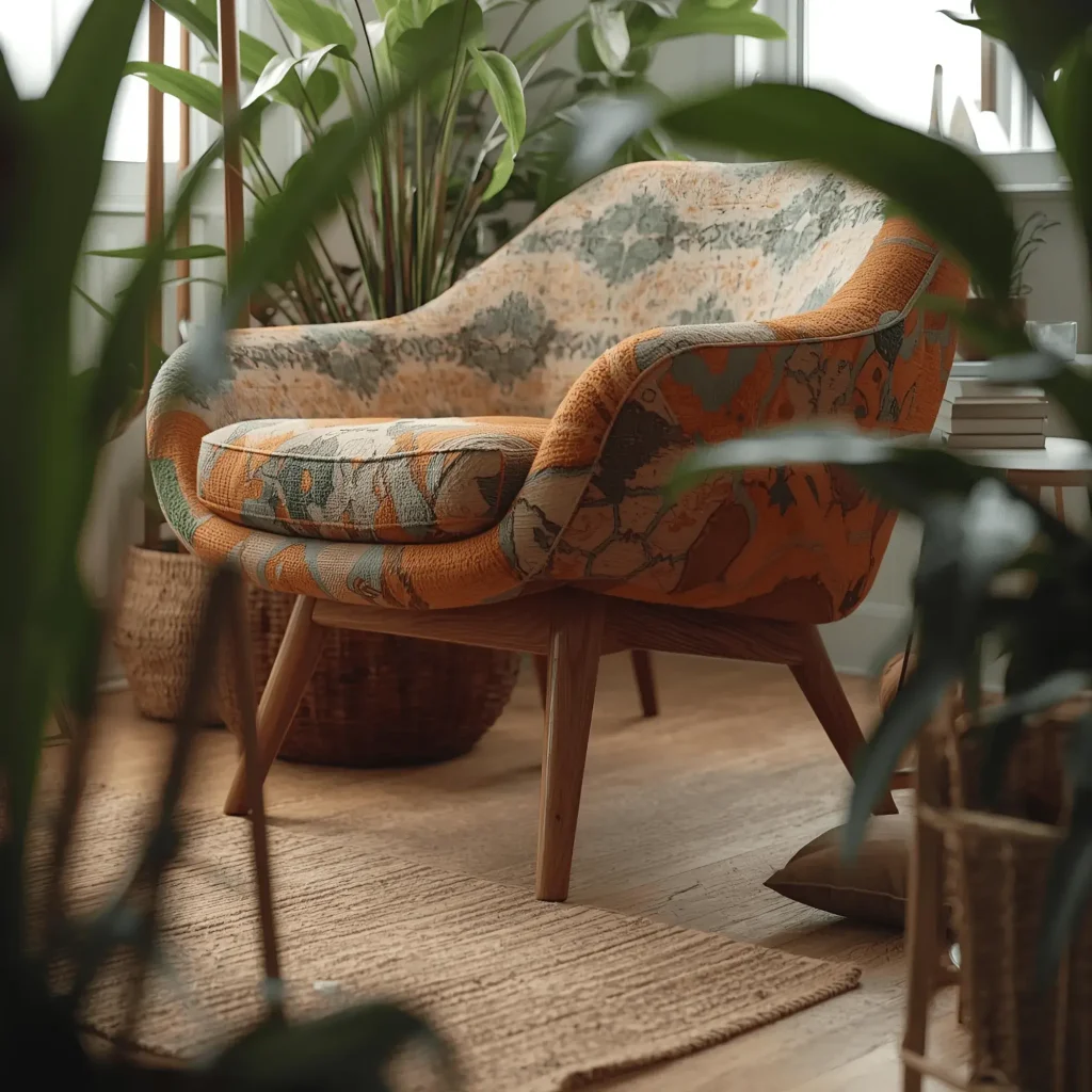 Small space furniture with exposed legs creating airy open feeling in compact room