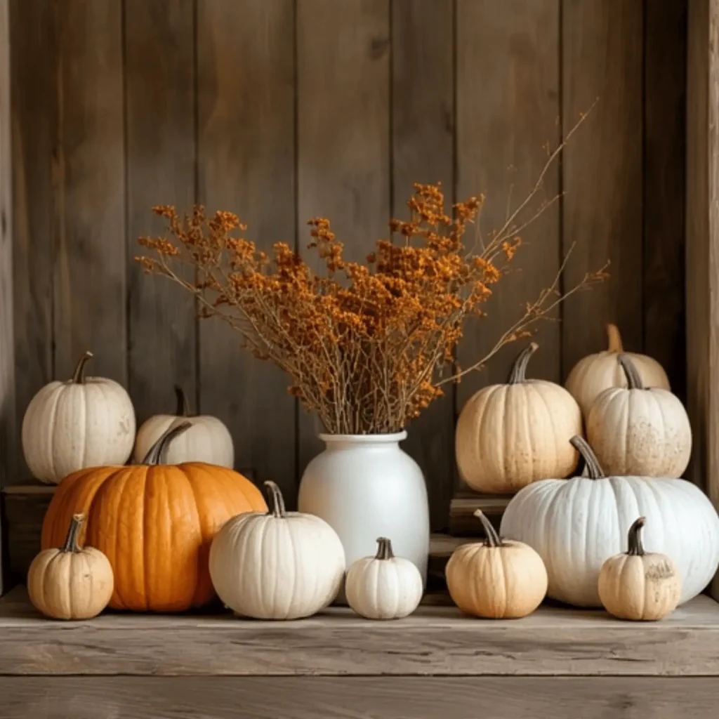Minimalist aesthetic fall decor ideas with neutral colors and simple styling
